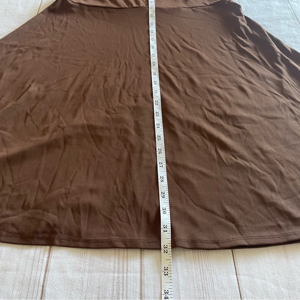 VTG Softwear by Mark Singer Halter Dress Womens M Brown Liquid Knit Chamonix USA - Picture 13 of 14